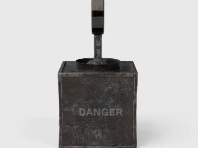 Old Vintage Automatic Atom Bomb Button Low-poly 3D model