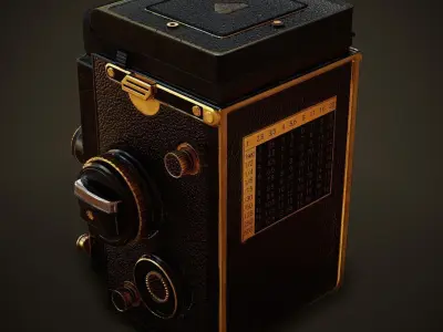 PBR Rolleiflex Camera Low-poly 3D model