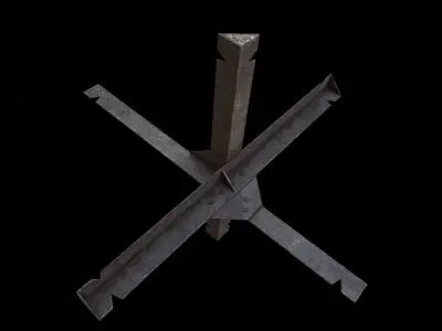 Anti-tank hedgehog Low-poly 3D model