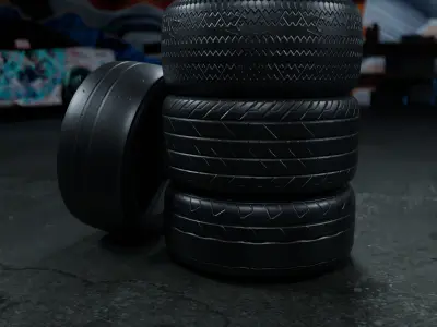 Tire Model Pack V2 Low-poly 3D model