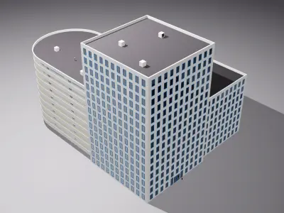 Multi-storey building Low-poly 3D model purchase