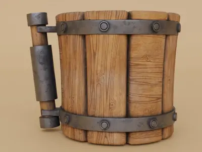 Viking Mug Low-poly 3D model