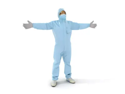 Protective Coverall Suit model pack Low-poly 3D model