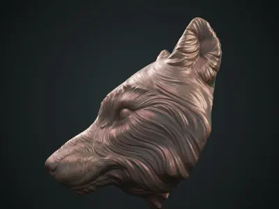 Wolf Head Doorhandle 2021 Part 02 3D print model 3D print model