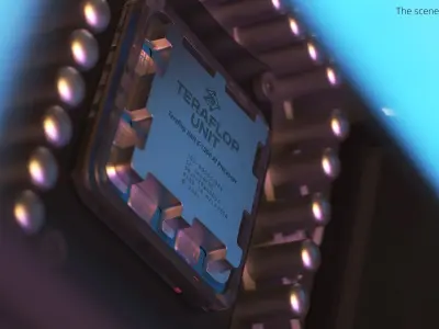 Central Processing Unit Chip Silver 3D model