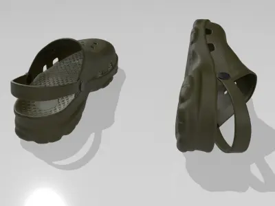 Clogs Sandal Grey 3D model