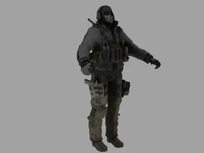 soldier elon Low-poly 3D model