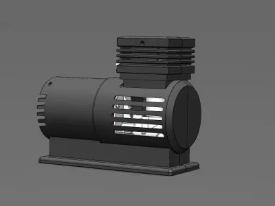 Functional mini air compressor 3D model