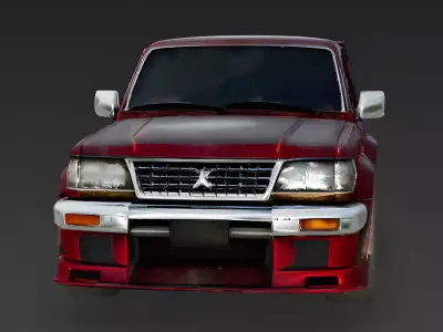 Weathered Custom Widebody Classic SUV 3D Model Low-poly 3D model