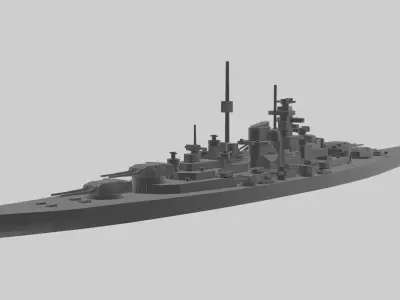 KMS Bismarck - Model for small scale printing 3D print model
