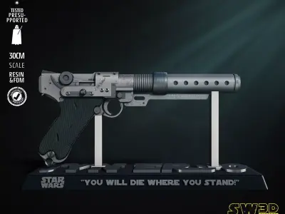 STAR WARS A-180 Blaster Sculpture Tested for 3D printing 3D print model purchase
