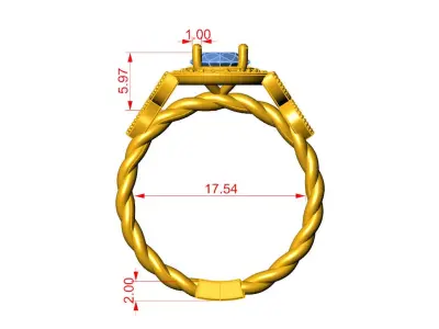 Antique Style Round Ring 3D print model
