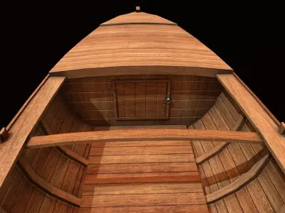 Wooden Boat-1 Low-poly 3D model