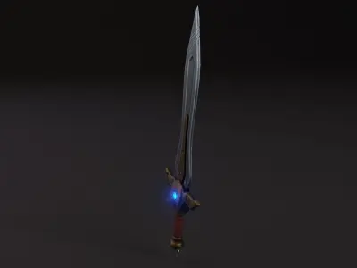 Stylized Fantasy Sword Free low-poly 3D model