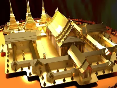 Chinese temple 3D model buy