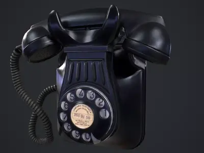 Old Dial Telephone Low-poly 3D model