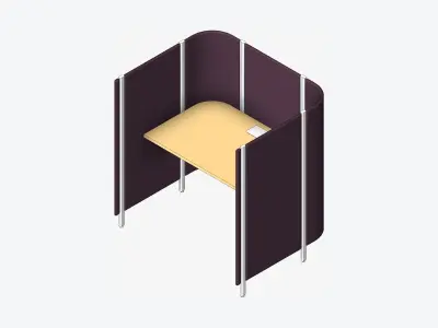 Office Pod - Workspace - Officetec - Open Low-poly 3D model