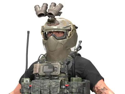 OPS CORE Force On Force Mandible Low-poly 3D model