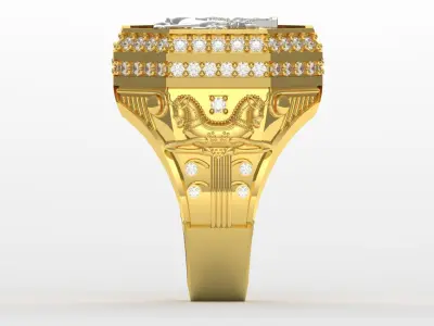 takht jamshid man gold ring  mr0001 3D print model