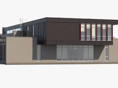Modern Fire Station Building 3D model