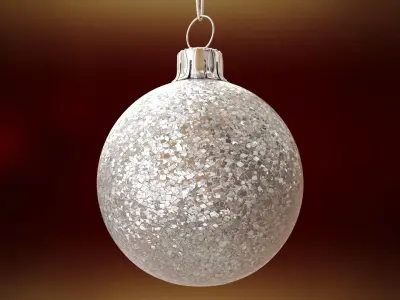 Silver Christmas Ornament Glitter 3D model