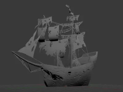 Ghost Ship Free low-poly 3D model