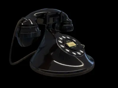 Retro Telephone0001 Low-poly 3D model