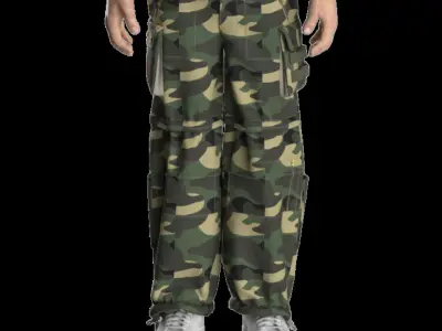 Woodland Camo Clothing Pack Low-poly 3D model