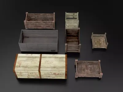 Box set 03 Low-poly 3D model