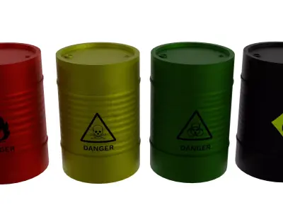 Metal Barrel V2 Low-poly 3D model