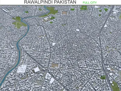 Rawalpindi Pakistan 30km Low-poly 3D model