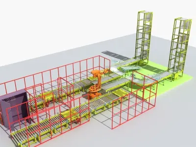 Industrial Equipment 13 - Packaging Production Line 3D model