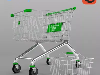 Set of baskets for the store 3D model