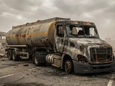 Wrecked and Burned Fuel Tanker PBR Low-poly 3D model