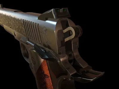 Colt 1911 Low-poly 3D model 8