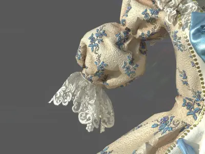 BAROQUE RENAISSANCE DRESS 3D model