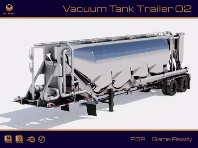 Vacuum Tank Trailer 02 Low-poly 3D model