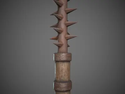 Spiked Melee Weapon  Medieval Low-poly 3D model