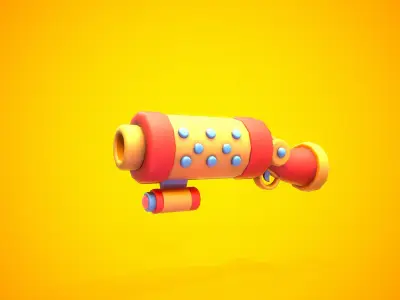Stylized Shotgun Low-poly 3D model purchase
