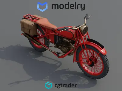 Adventure Motorcycle 3D model purchase