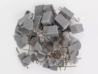 Pile of Debris V4 - Concrete Rubble Cluster 3D model