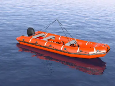 SOLAS RESCUE BOAT RHIB 3D model