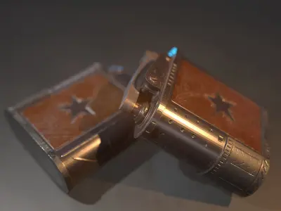 cigarette lighter  Low-poly PBR high detailed texture  3D model  Free low-poly 3D model