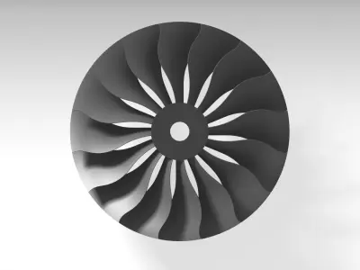 Aircraft fan Free low-poly 3D model