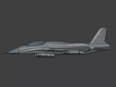 Generic Fighter Jet - Military Aircraft - Attack Combat Airplane Low-poly 3D model