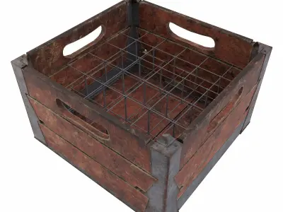 Wooden crate container 3d model 3D model