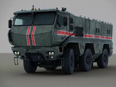 Kamaz Typhoon PBR GR Bonus Destroyed Version Included  Low-poly 3D model