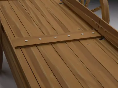 Wooden Cart  Free low-poly 3D model