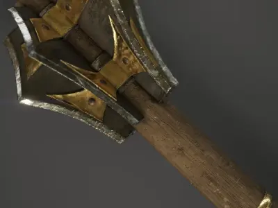 Wood Mace Low-poly 3D model purchase