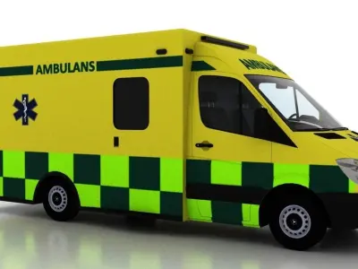 Mercedes Benz Sprinter Truck Sweden Ambulance 3D model